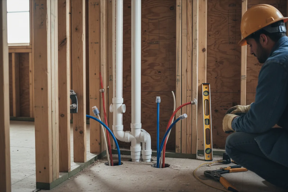 Drain and supply rough-in during Toilet Repair and Installation in Mount Olive